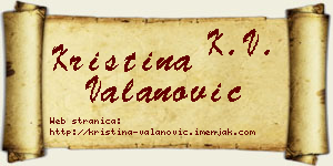 Kristina Valanović vizit kartica